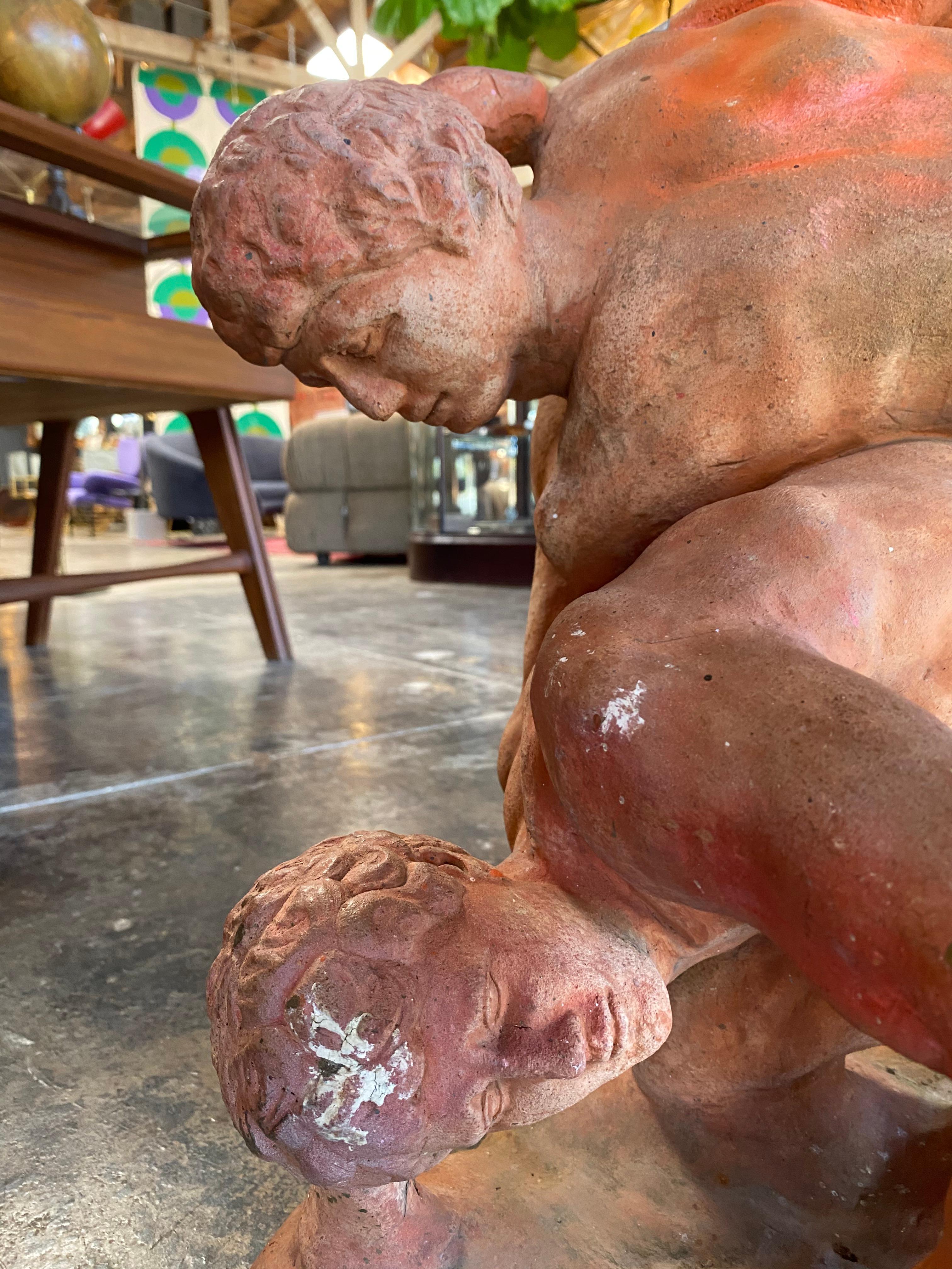 Terracotta Sculpture of the Uffizi Wrestlers by Vincenzo Vela 4