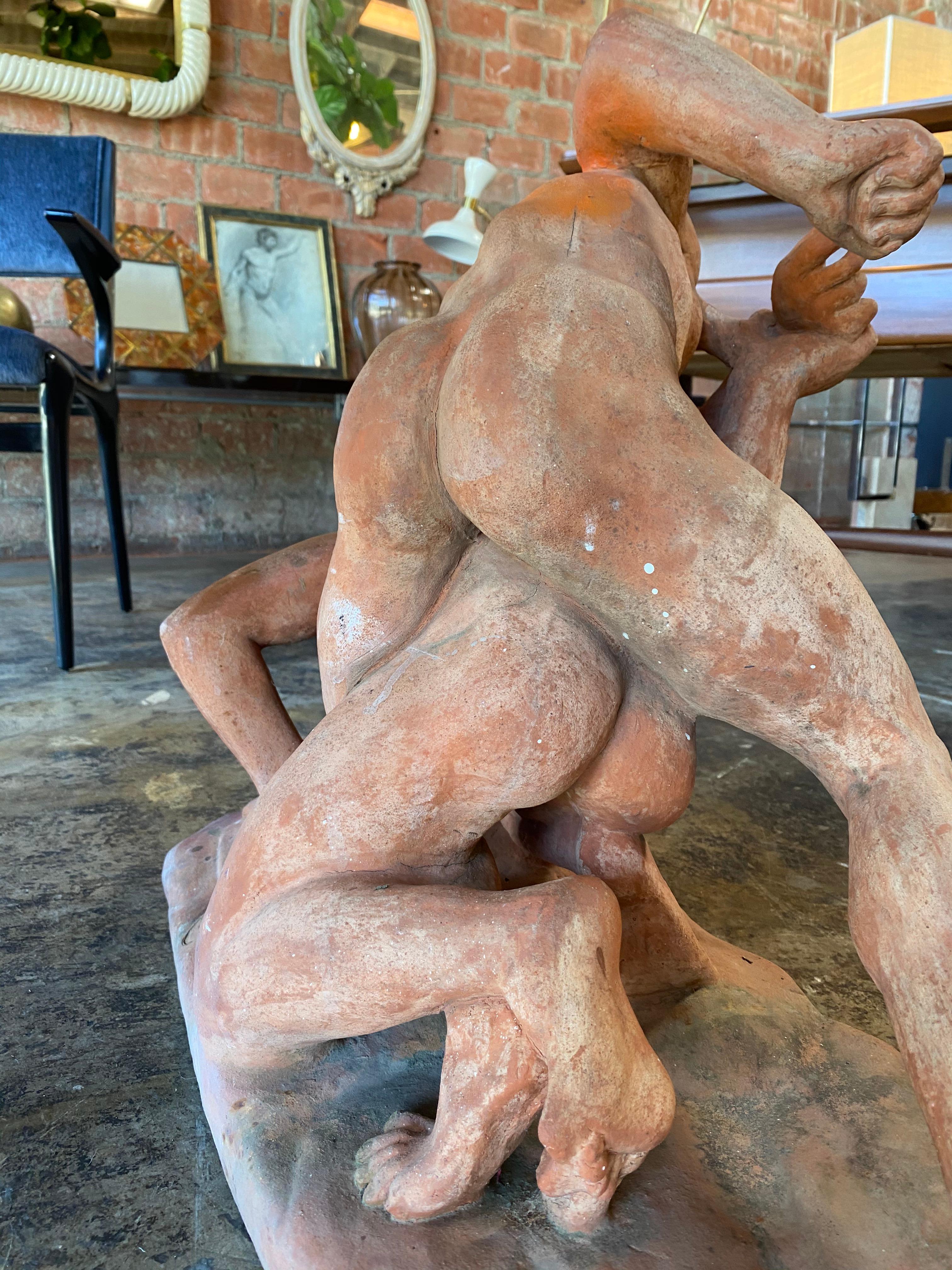 Terracotta Sculpture of the Uffizi Wrestlers by Vincenzo Vela 5