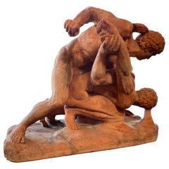 Terracotta Sculpture of the Uffizi Wrestlers by Vincenzo Vela