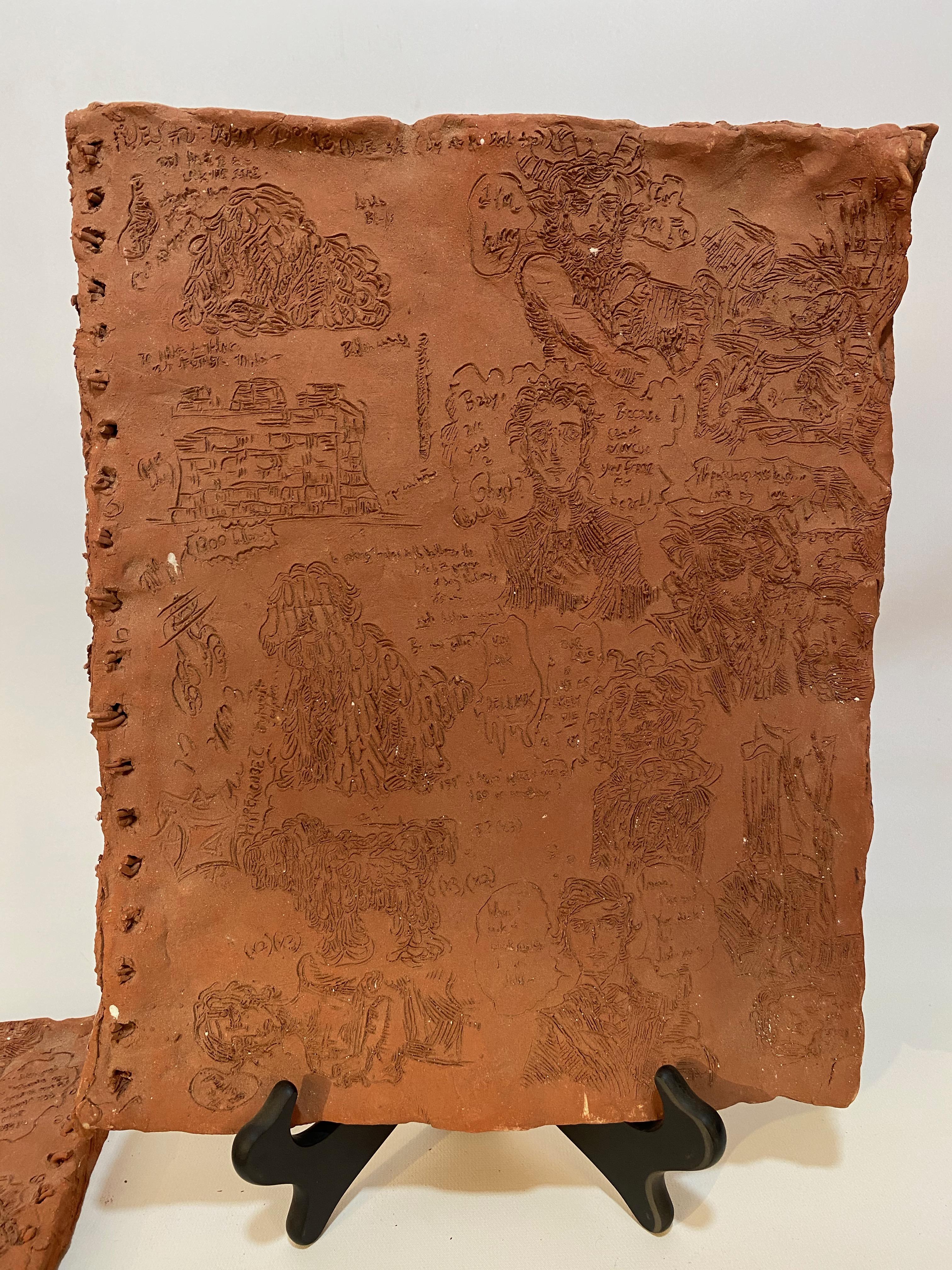 Carved Terracotta Sketch Book Panels For Sale