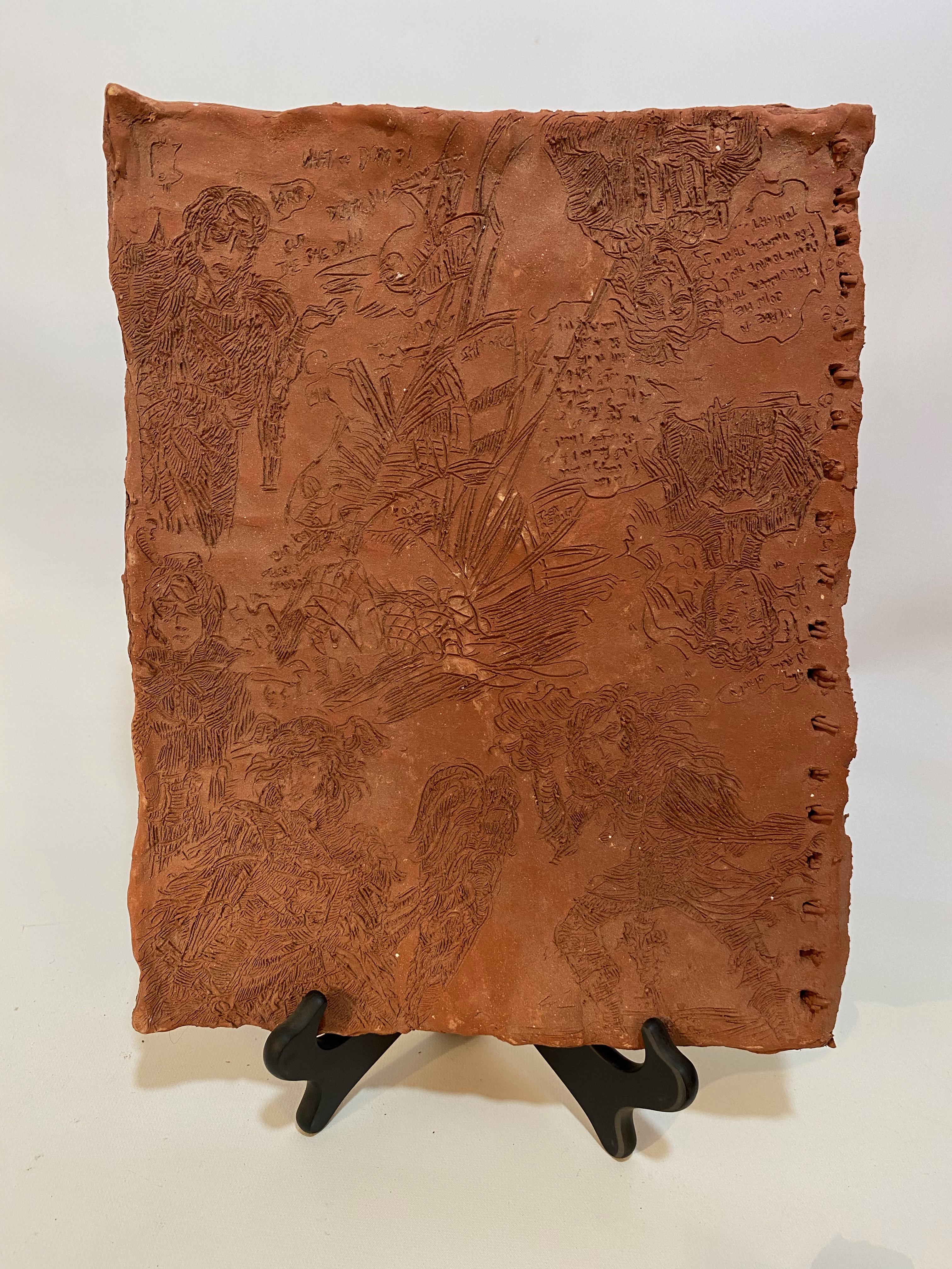 Terracotta Sketch Book Panels In Good Condition For Sale In Garnerville, NY