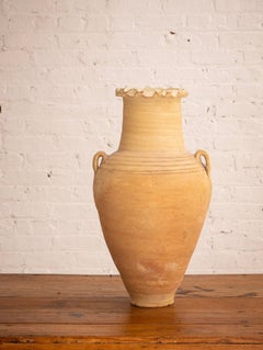 Terra Cotta Vessel with Decorative Ruffle Detail