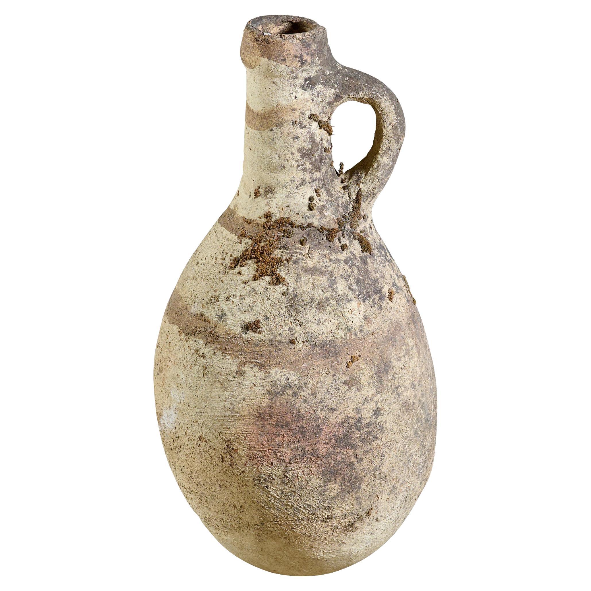 Terra Cotta Wine Vessel with Handle For Sale