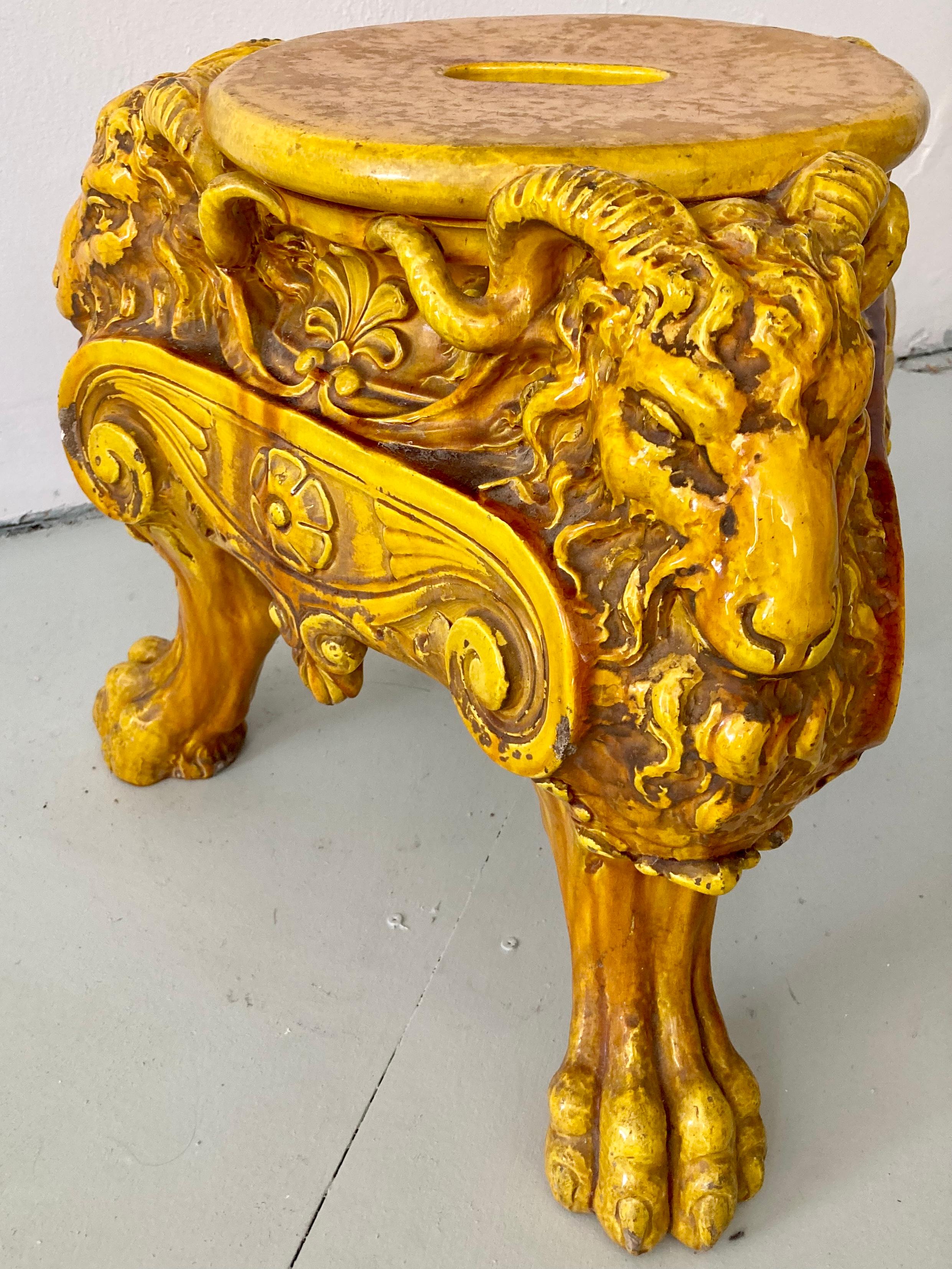 Other Terra Cotta Yellow Garden Seat For Sale