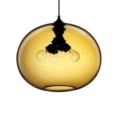 Terra Crystal Handblown Modern Glass Pendant Light, Made in the USA