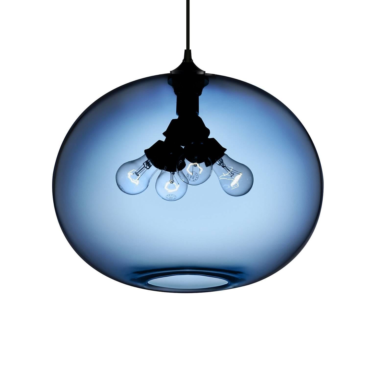 Contemporary Terra Crystal Handblown Modern Glass Pendant Light, Made in the USA For Sale