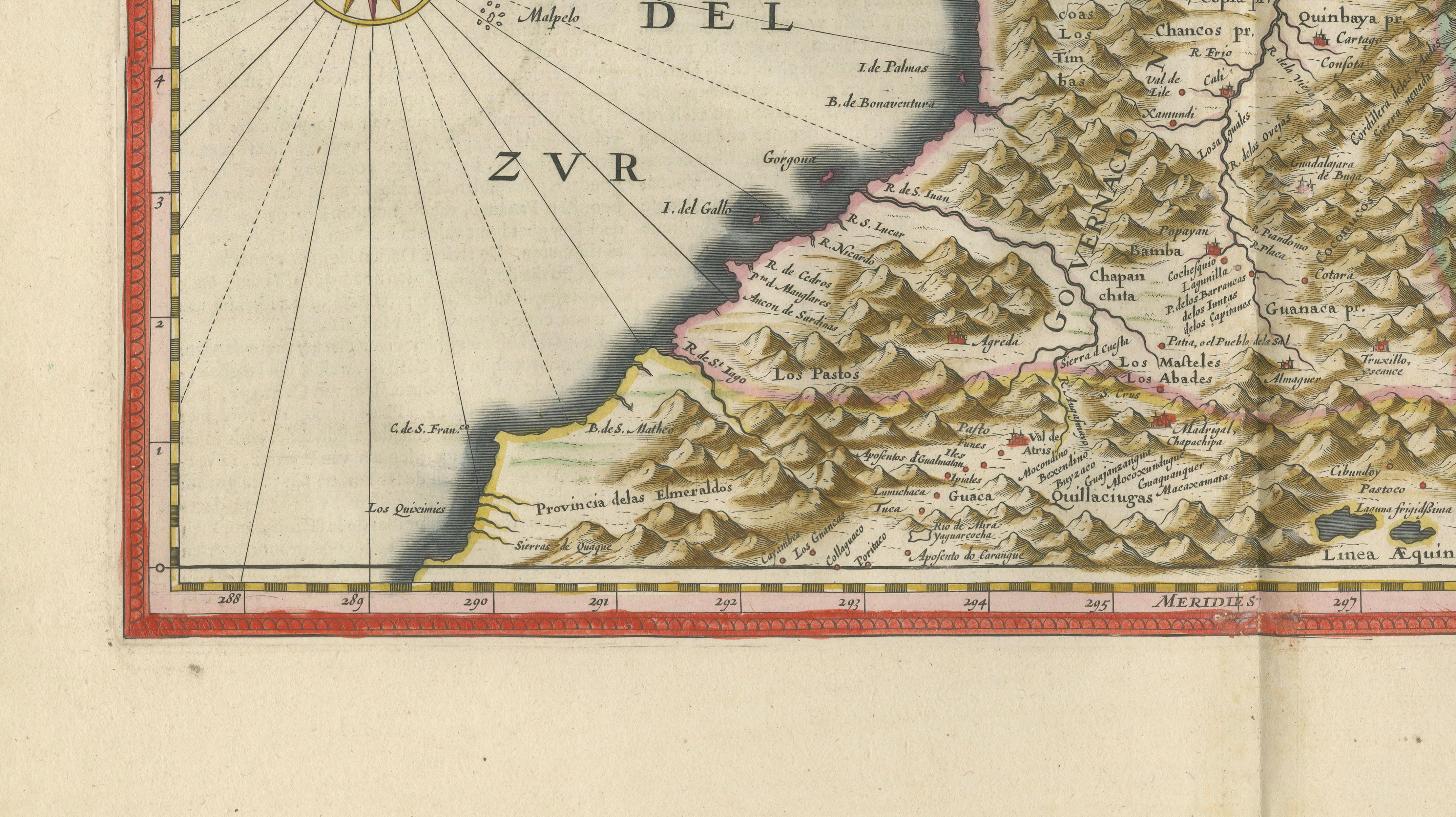 Terra Firma, Blaeu c.1642 – Antique Map of New Granada & Popayán