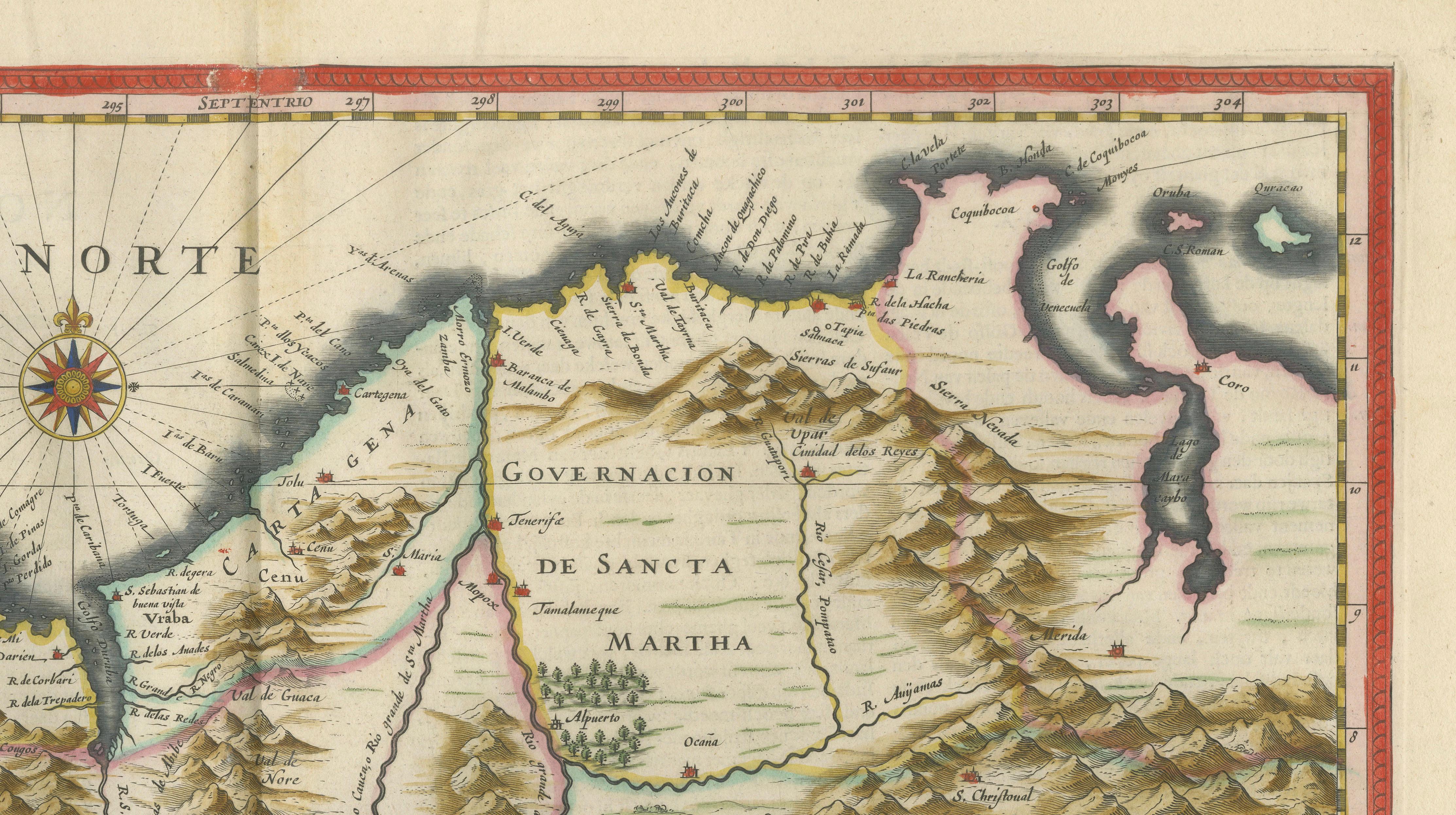 Terra Firma, Blaeu c.1642 – Antique Map of New Granada & Popayán