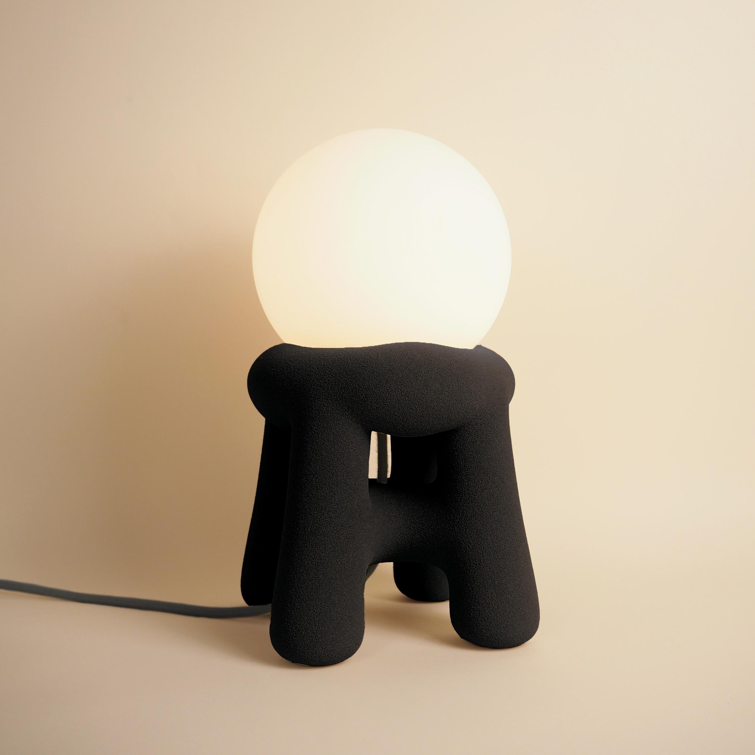 Other Spherical Top, Organic Four-Legged Base Quartz Sand Floor Lamp by Luis Gimeno For Sale