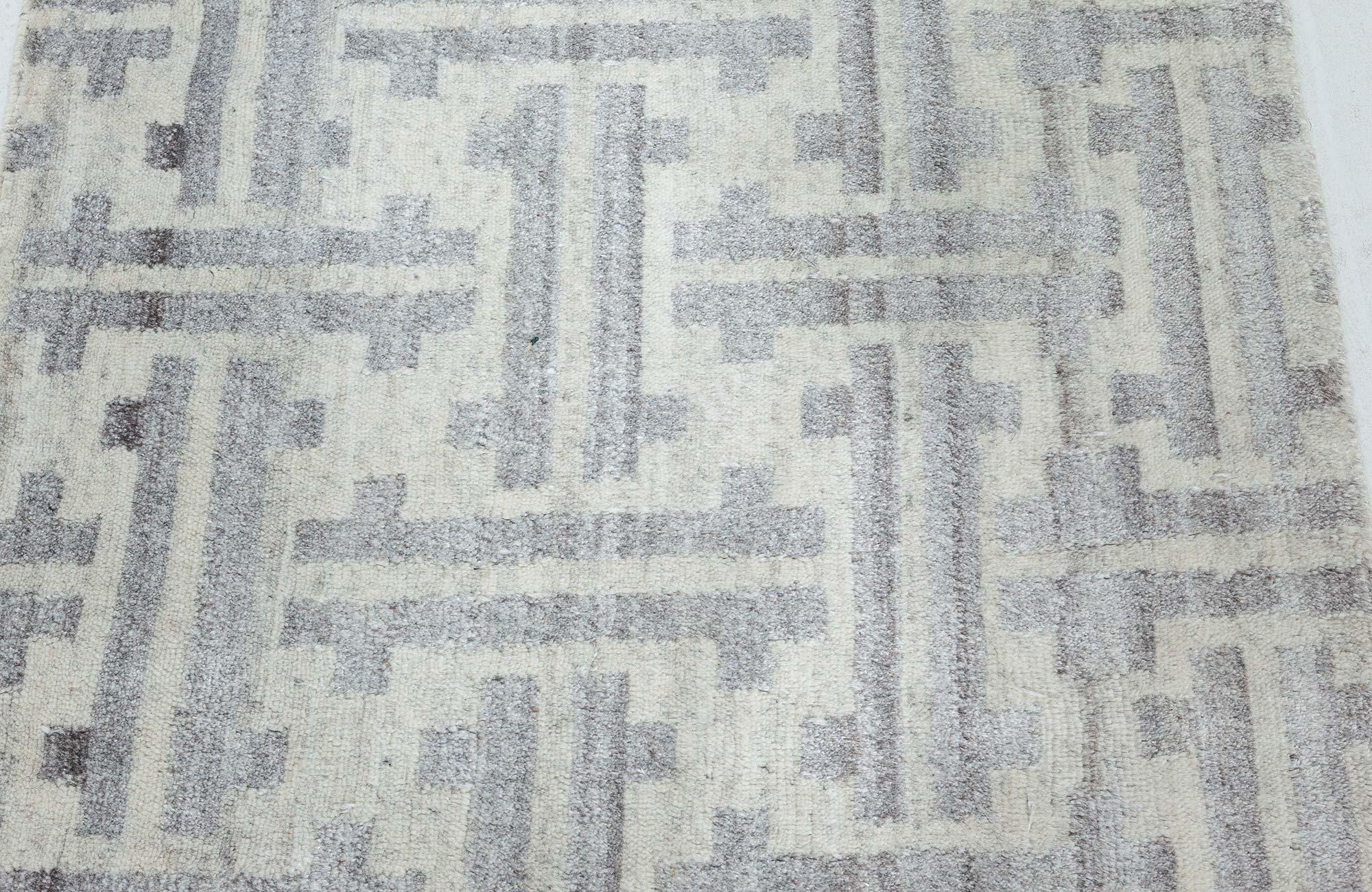 Indian Terra Geometric Runner by Doris Leslie Blau For Sale