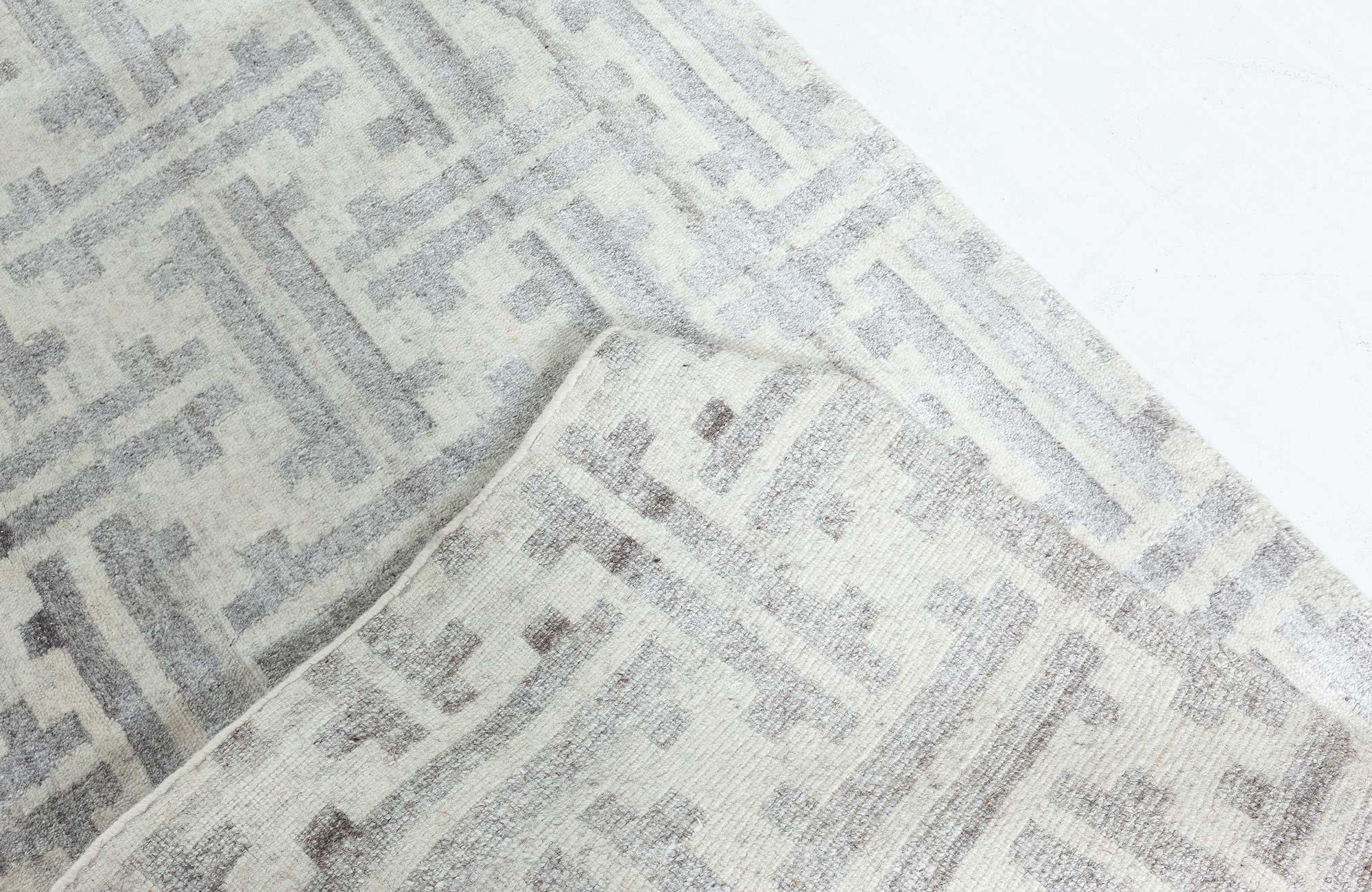 Wool Terra Geometric Runner by Doris Leslie Blau For Sale