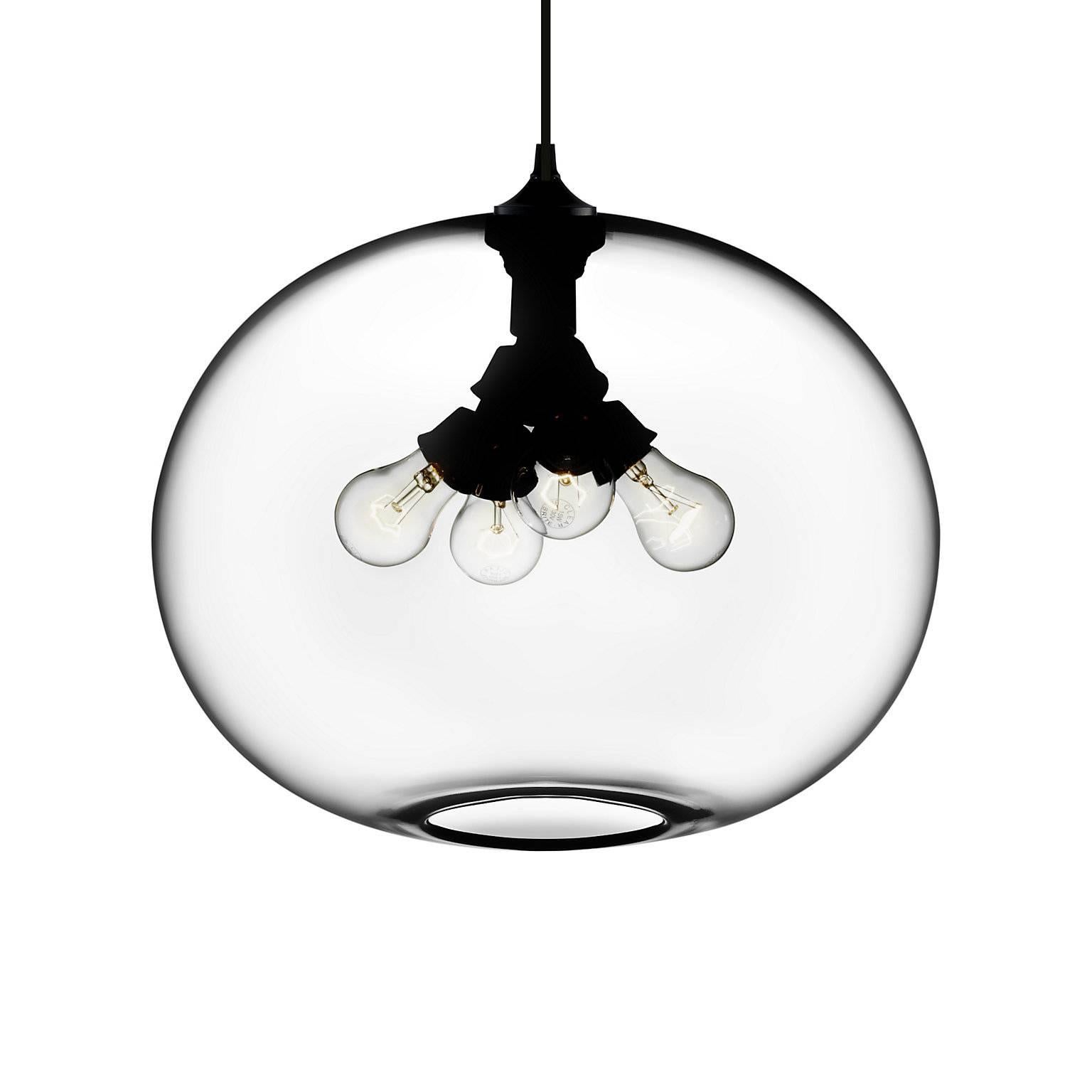 Lámpara colgante de cristal soplado Terra Gray, fabricada en EE.UU. Moderno en venta