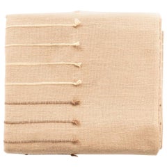 TERRA Handloom King Size Bedspread / Coverlet In Stripes Design, Neutral Color
