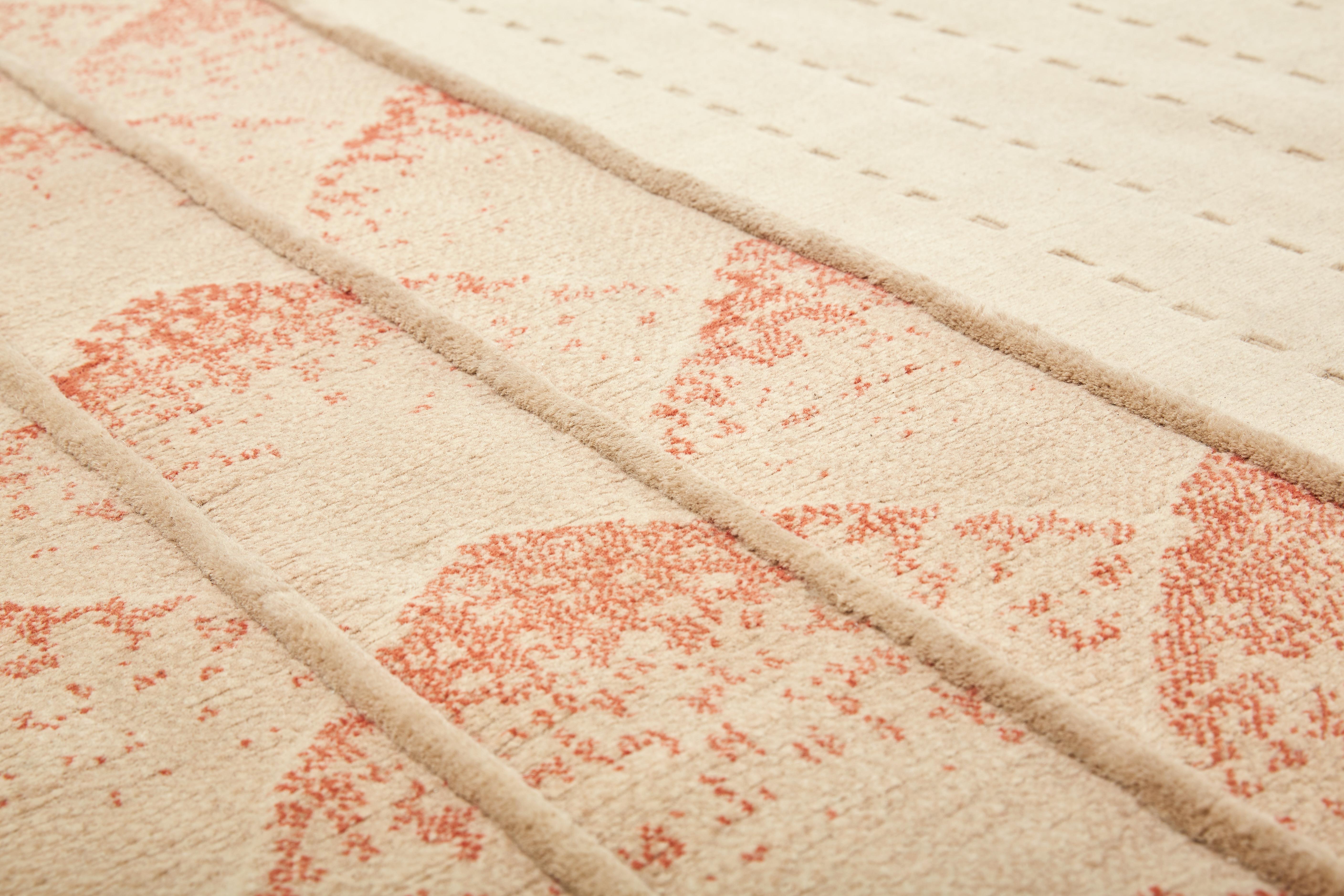 Terra Incognita, Phoenix-Teppich, handgeknüpft aus Wolle, 200kpi, Faberhama (Moderne) im Angebot