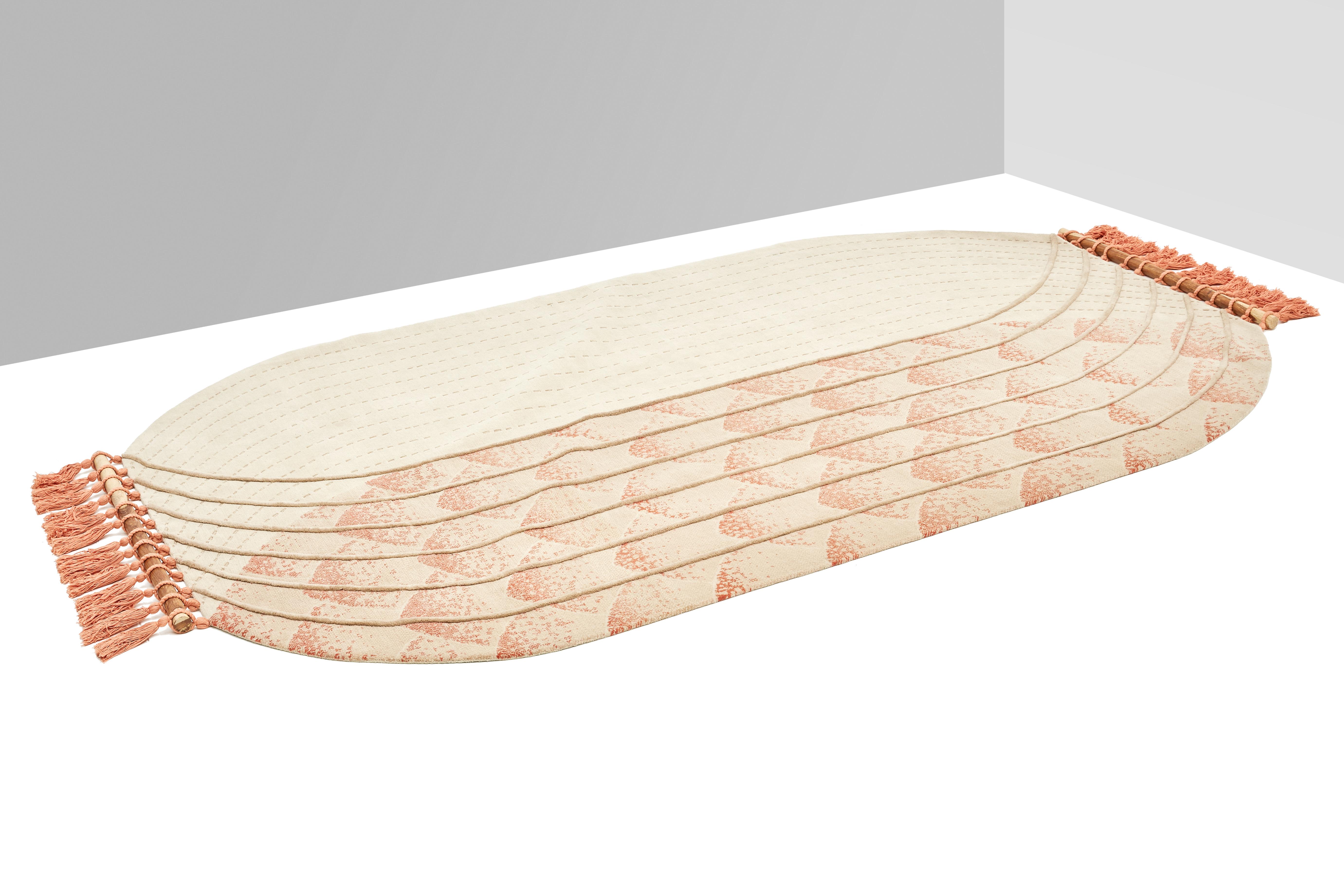 Terra Incognita, Phoenix-Teppich, handgeknüpft aus Wolle, 200kpi, Faberhama (Nepalesisch) im Angebot