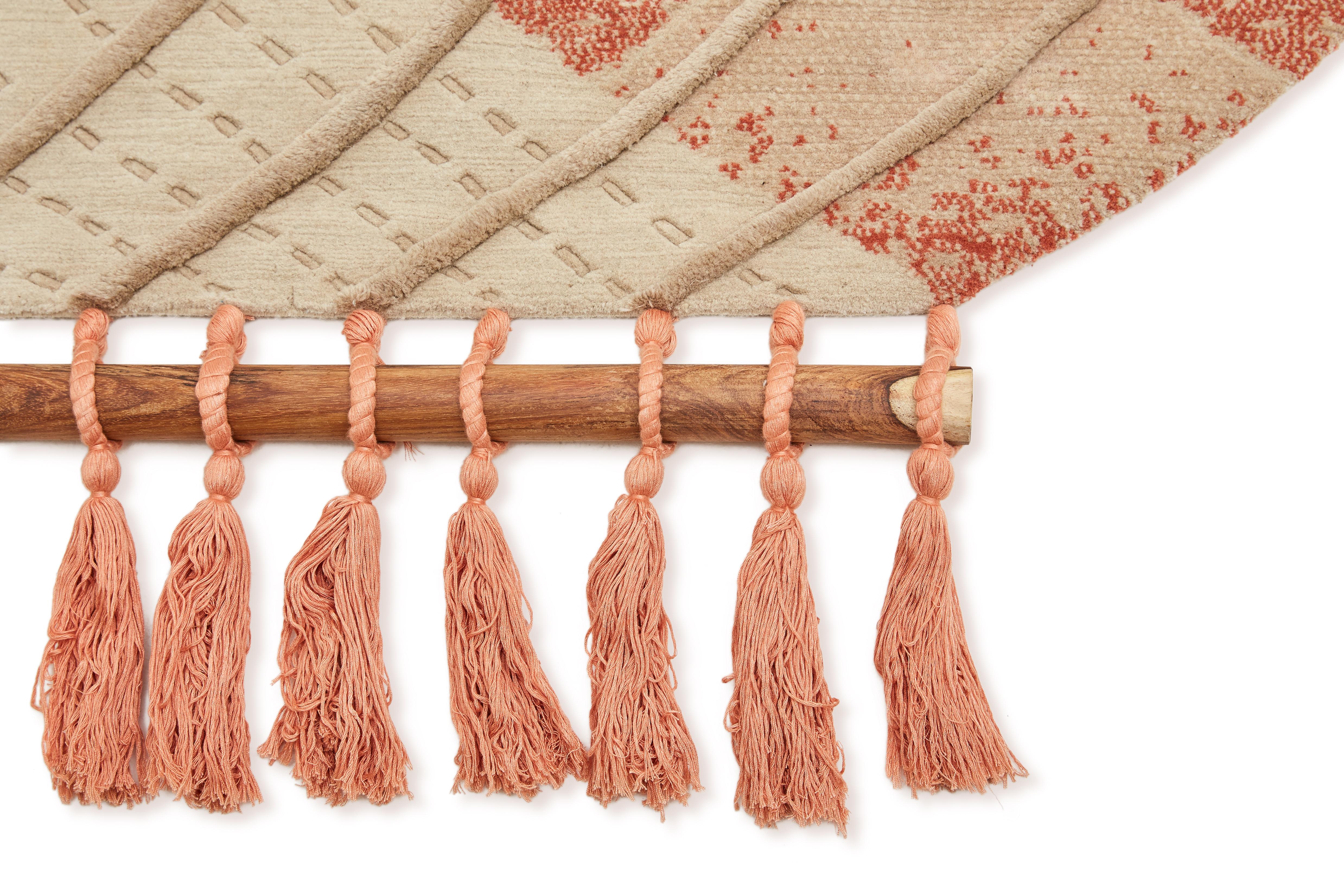 Terra Incognita, Phoenix-Teppich, handgeknüpft aus Wolle, 200kpi, Faberhama (Handgeknüpft) im Angebot