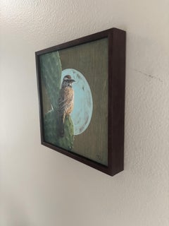 "Cactus Wren" - Oil Animal Painting on Wood