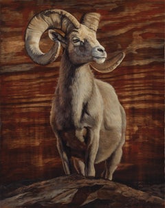 "Crowned by the Wild" - Oil Animal Painting on Wood (2025)