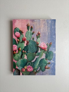 "Prickly Pear in Flower" - Realist Animal Still-Life, Oil Painting