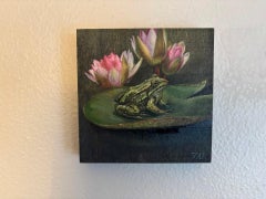 "Resting Place" - Contemporary Frog on Lily Pad Oil Painting, 2026