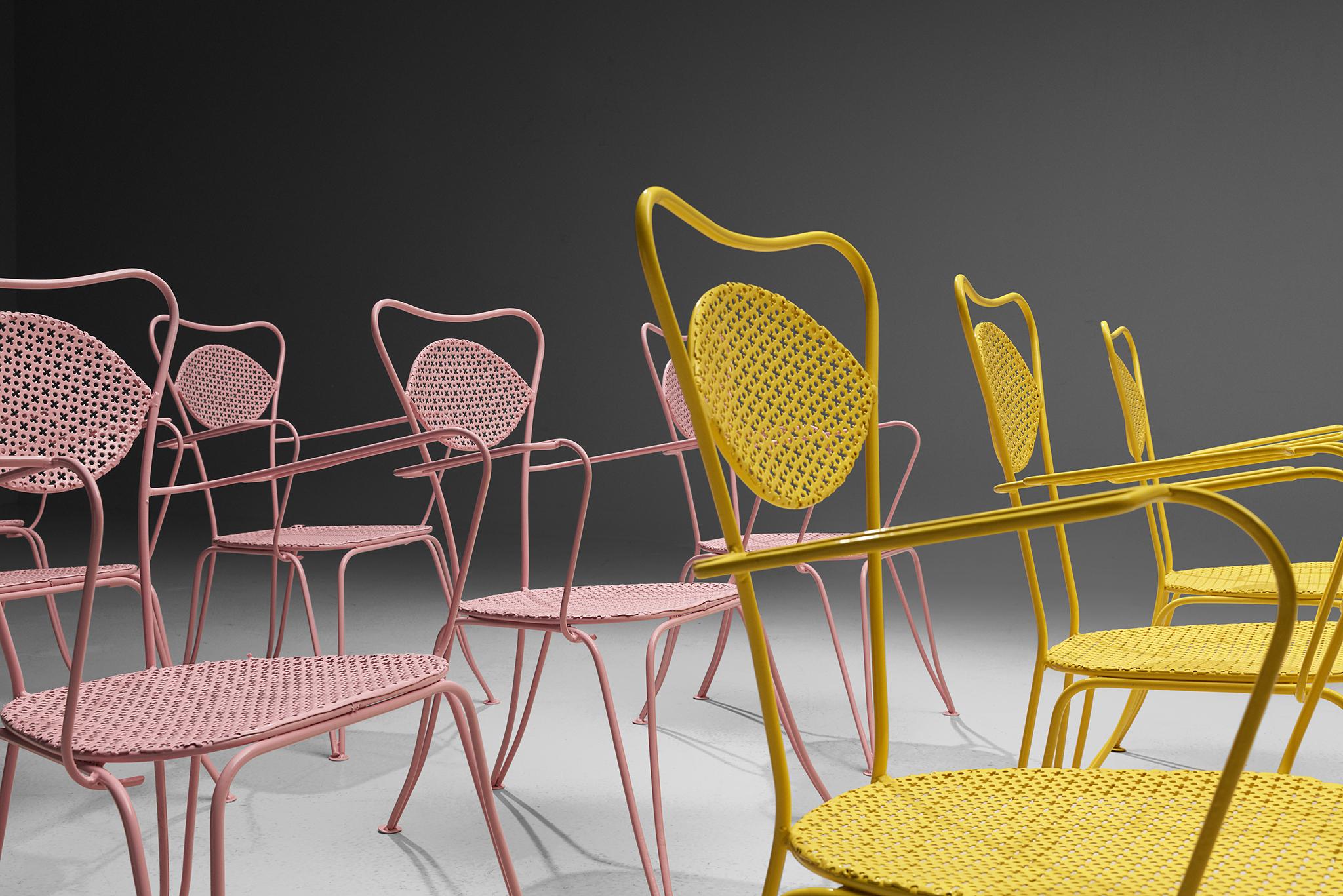 pink garden chairs