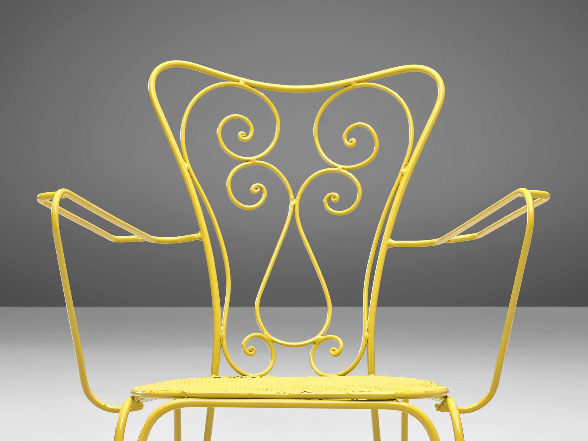 Metal Terra Rosa Yellow Patio Outdoor Chair