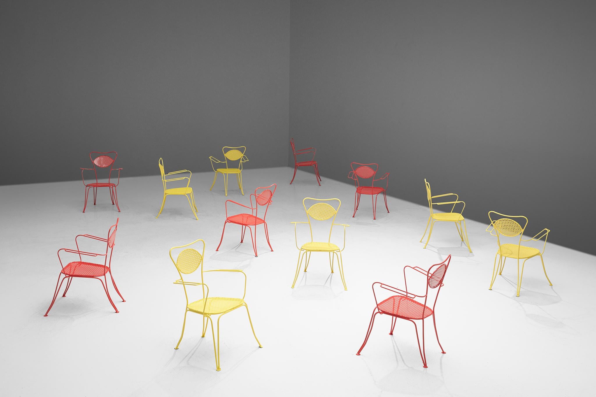 yellow outdoor chairs