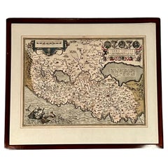 "Terra Sancta"  Map of the Holy Land by Abraham Ortelius (1527-1598) Framed