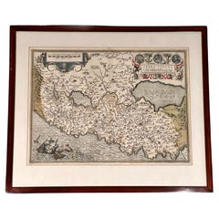 "Terra Sancta  Map of the Holy Land d'Abraham Ortelius (1527-1598) encadré