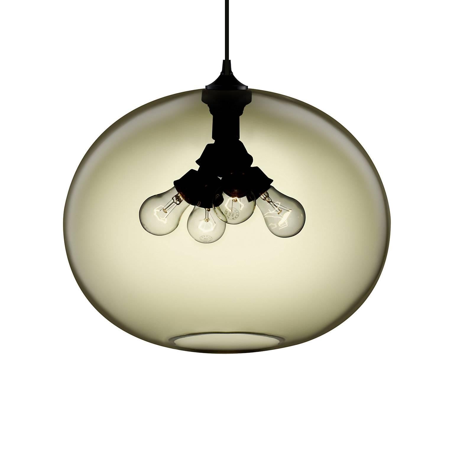 Terra Sapphire Handblown Modern Glass Pendant Light, Made in the USA In New Condition For Sale In Beacon, NY