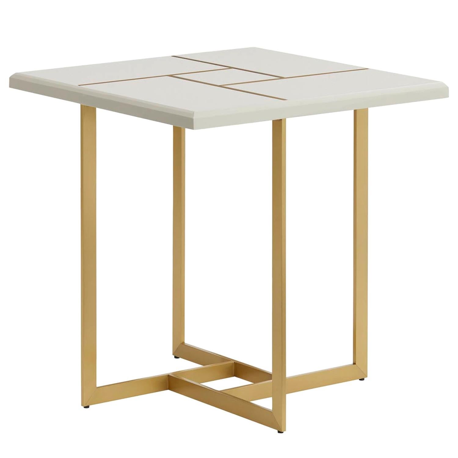 TERRA side table with Antique Brass base, available now