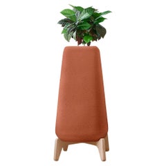 Jardinière Terra Tall en terre cuite avec base en bois naturel par Indigenus