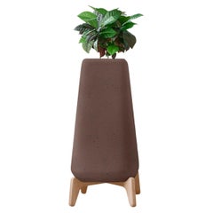 Jardinière Terra Tall XS Brown avec base en Wood Wood naturel par Indigenus
