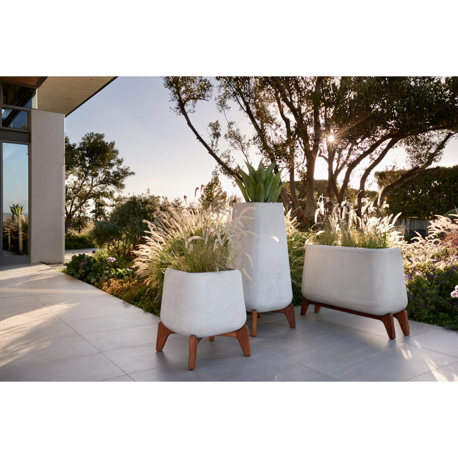Jardinera Terra Tall XS de Terracota con Base de Madera Aceitada by Indigenus en venta 4