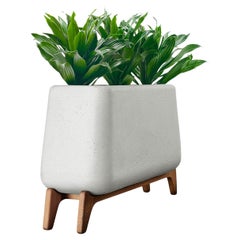 Fioriera Terra Through Grey con base in Wood oliato di Indigenus