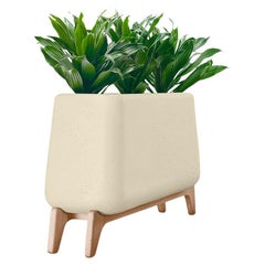 Jardinière Terra Through en grès avec base en Wood Wood naturel par Indigenus