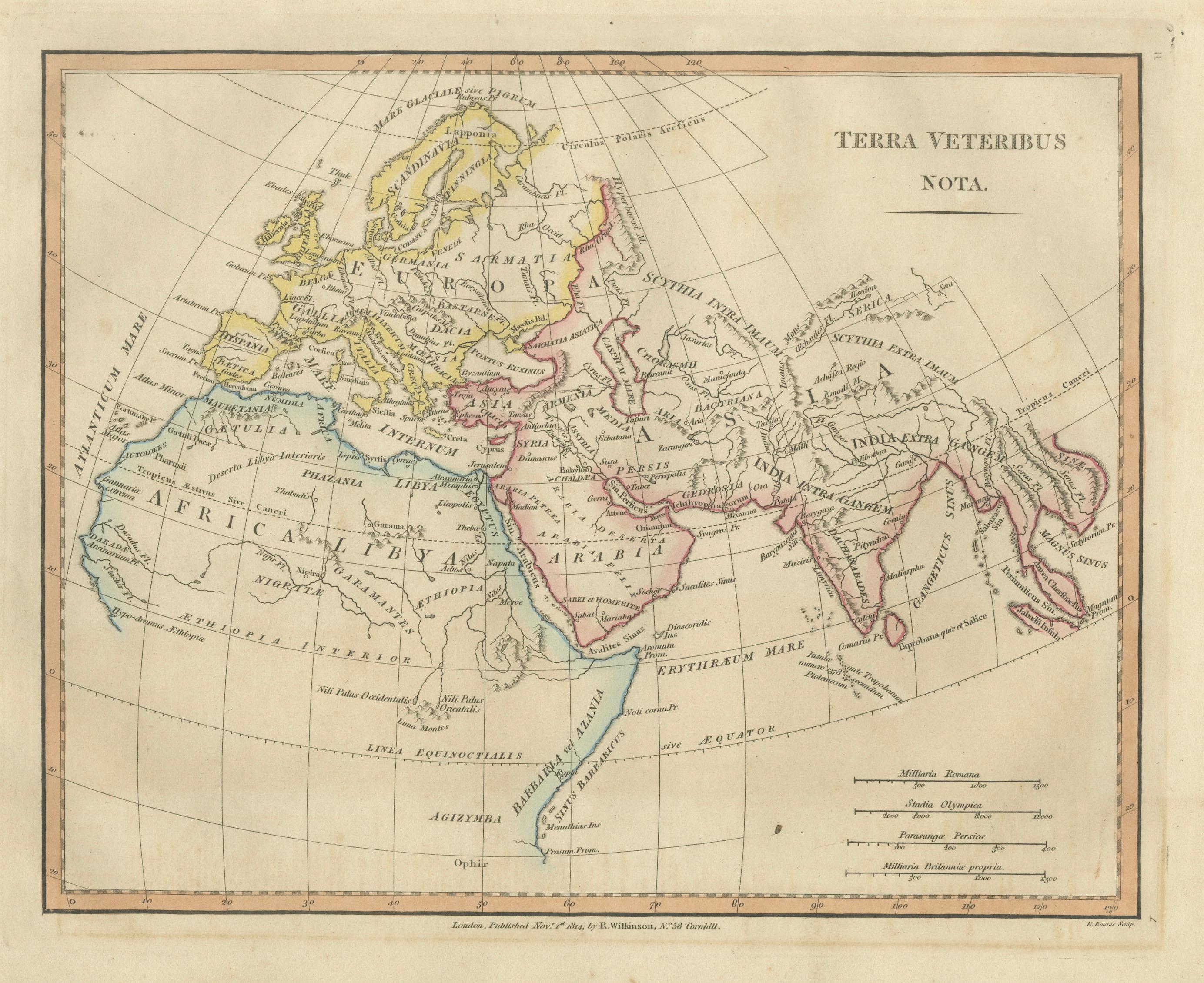Terra Veteribus Nota — Classical World Map of Antiquity, Wilkinson 1814