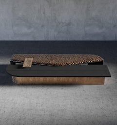 Terra Wood Inlay Coffee Table with Metal Accent