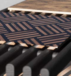 Terra Wood Inlay Coffee Table with Metal Accent