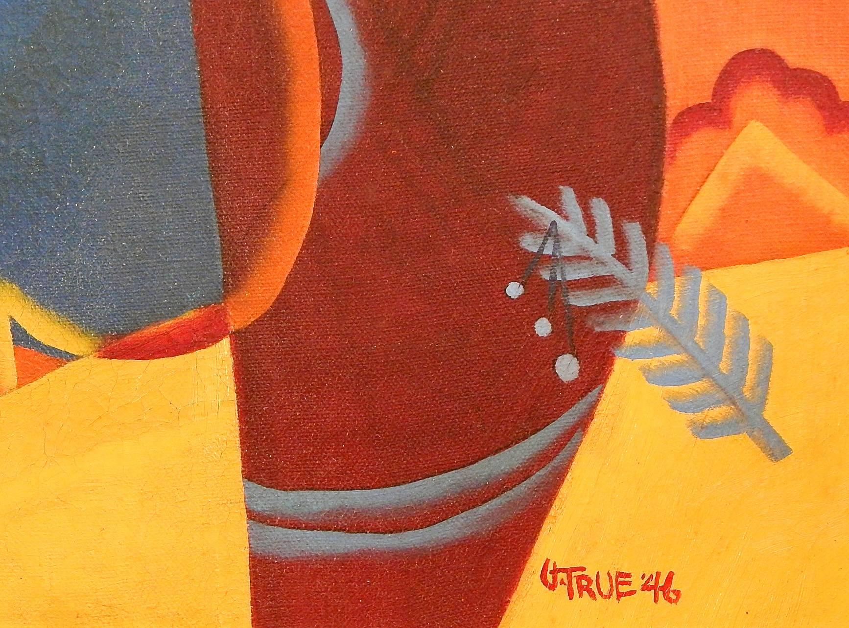 Américain « Terrace », brillant chef-d'œuvre cubiste-expressionniste de Virginia True, 1946 en vente