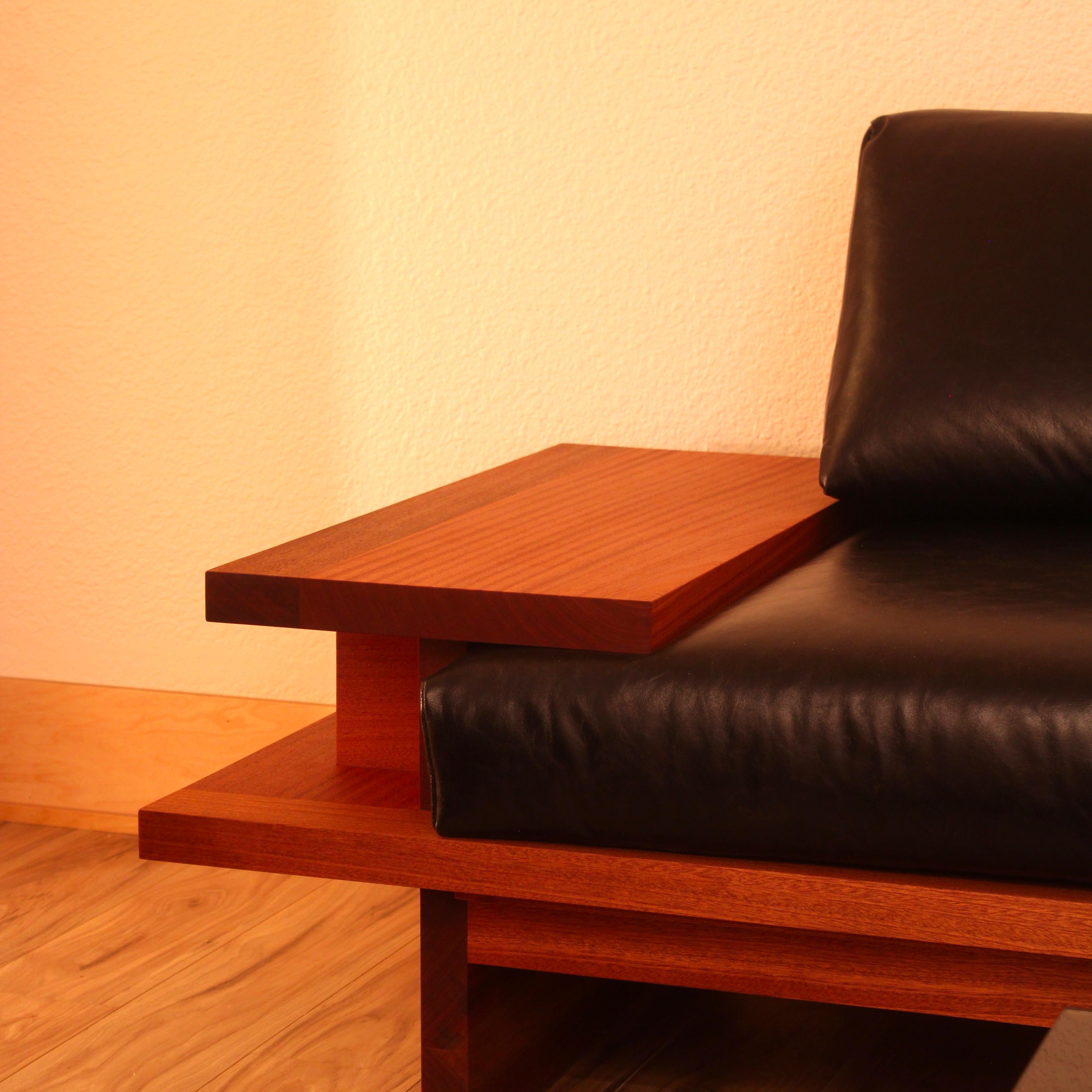 Terrace Couch by Greg Palombo. Solid wood frame with all leather upholstery For Sale 6