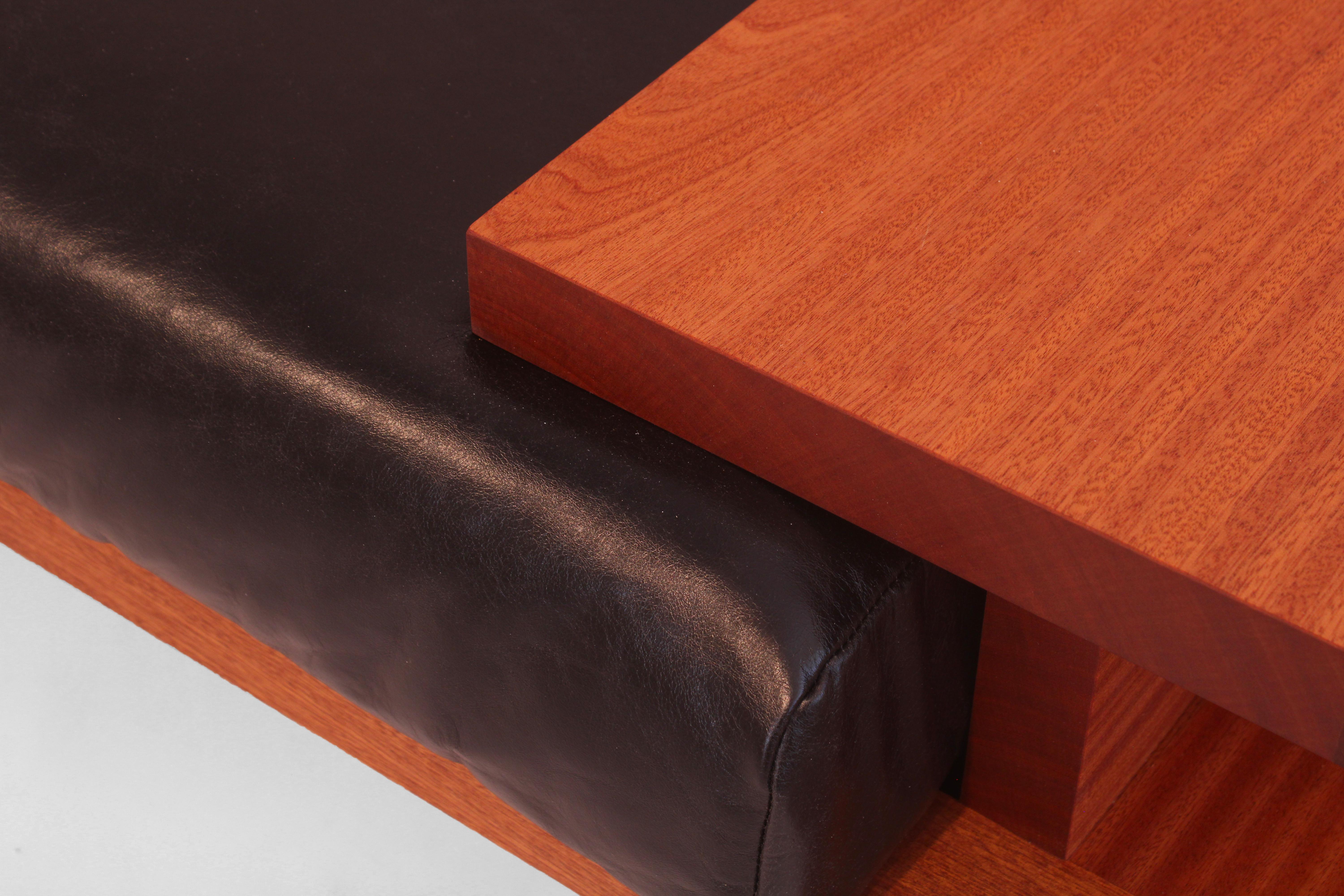 Terrace Couch by Greg Palombo. Solid wood frame with all leather upholstery In New Condition For Sale In Hurricane, UT