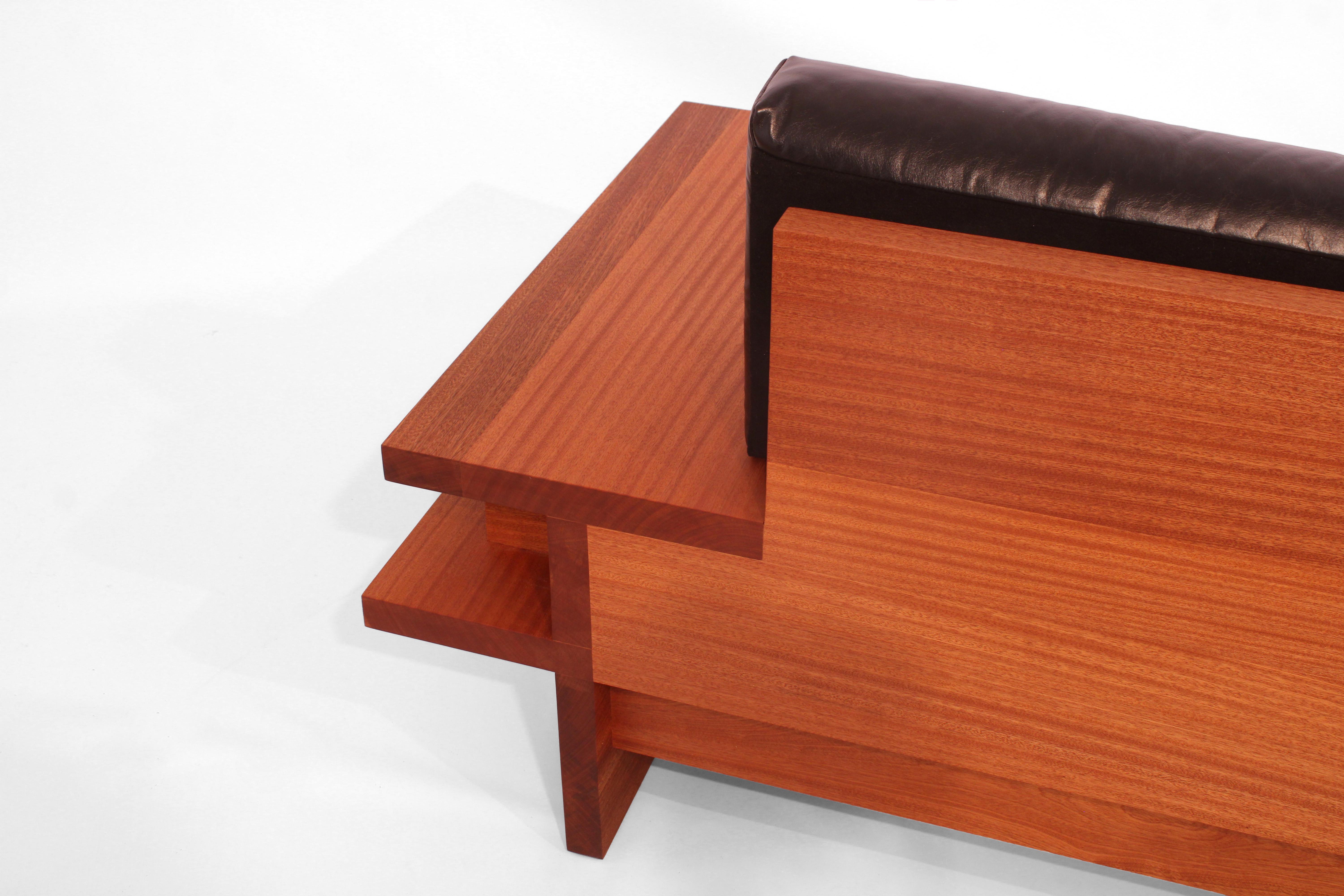 Terrace Couch by Greg Palombo. Solid wood frame with all leather upholstery For Sale 1