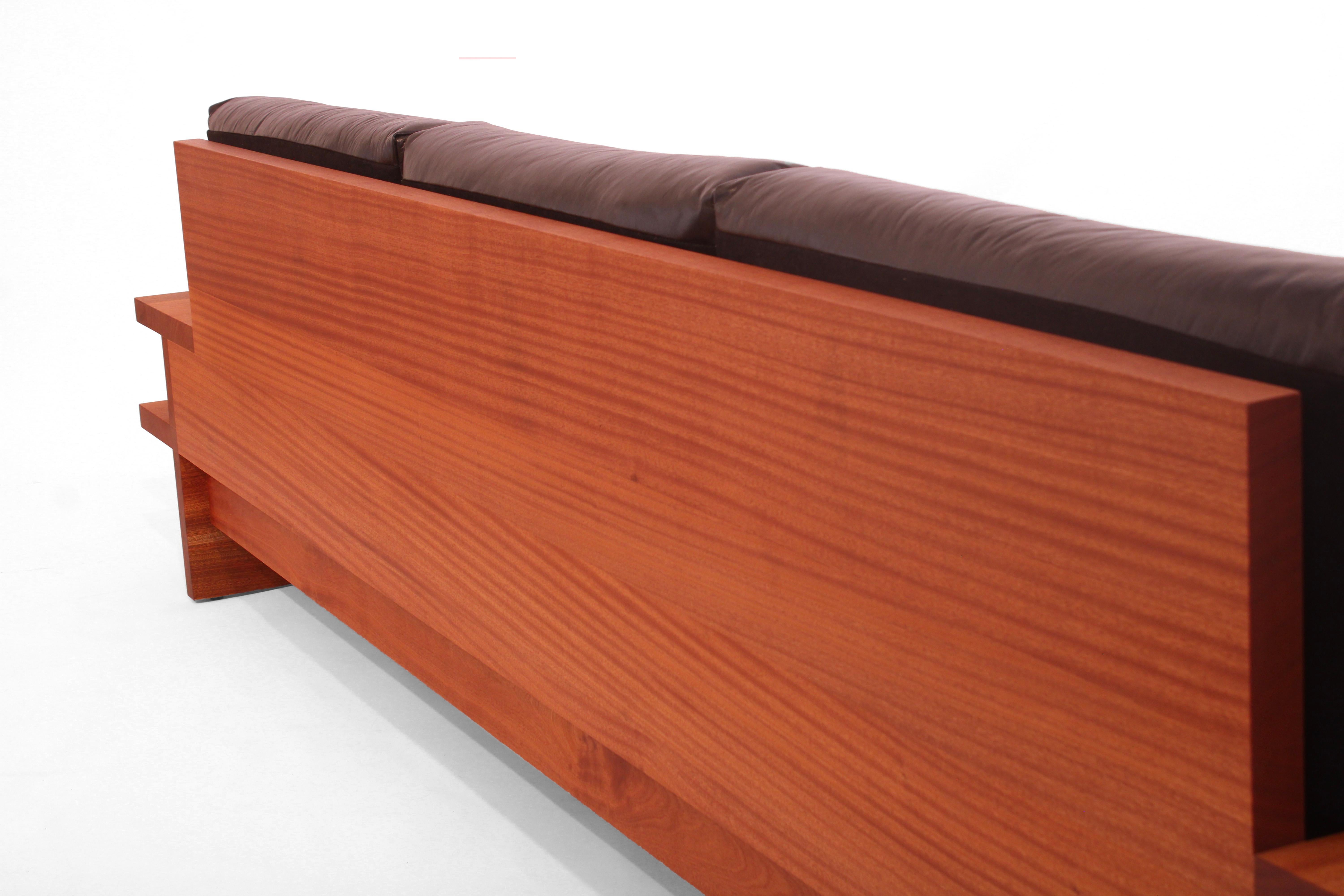 Terrace Couch by Greg Palombo. Solid wood frame with all leather upholstery For Sale 2
