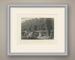 Terrace, Haddon Hall, Derbyshire, Antique Engraving after J. Chase, circa 1876