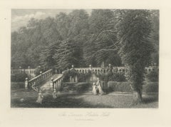 Terrace, Haddon Hall, Derbyshire, Antique Engraving after J. Chase, circa 1876