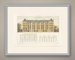 Terrace of Seven Houses, Amsterdam, Dutch Architecture Print, Leliman, 1865-1866