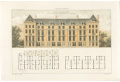 Terrace of Seven Houses, Amsterdam, Dutch Architecture Print, Leliman, 1865-1866