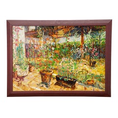 Terrace with Geranium Pot, 1994 – Oil Painting by Alexander Michael