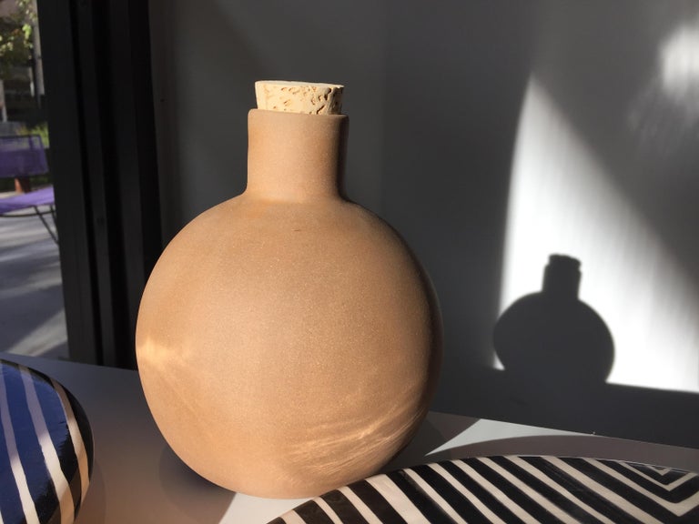 Terracotta Clay Carafe with Cork, in Stock For Sale at 1stDibs